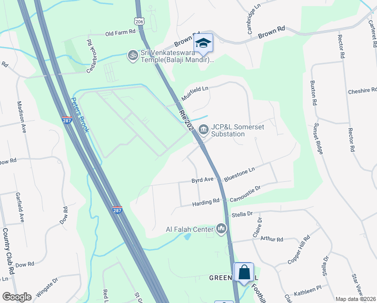 map of restaurants, bars, coffee shops, grocery stores, and more near 791 Mountain View Avenue in Bridgewater