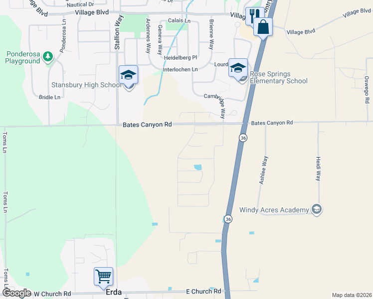 map of restaurants, bars, coffee shops, grocery stores, and more near 5108 North Stratford Drive in Stansbury Park