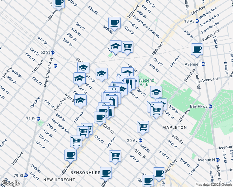 map of restaurants, bars, coffee shops, grocery stores, and more near in Brooklyn