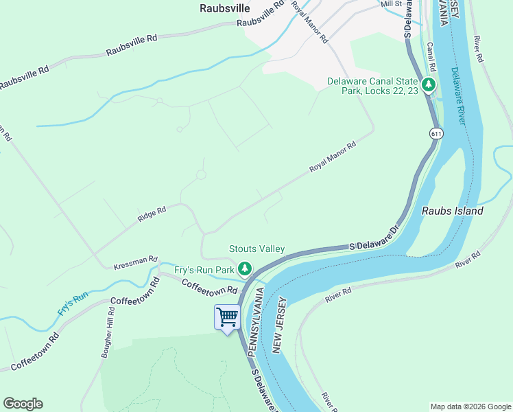 map of restaurants, bars, coffee shops, grocery stores, and more near 515 Royal Manor Road in Easton