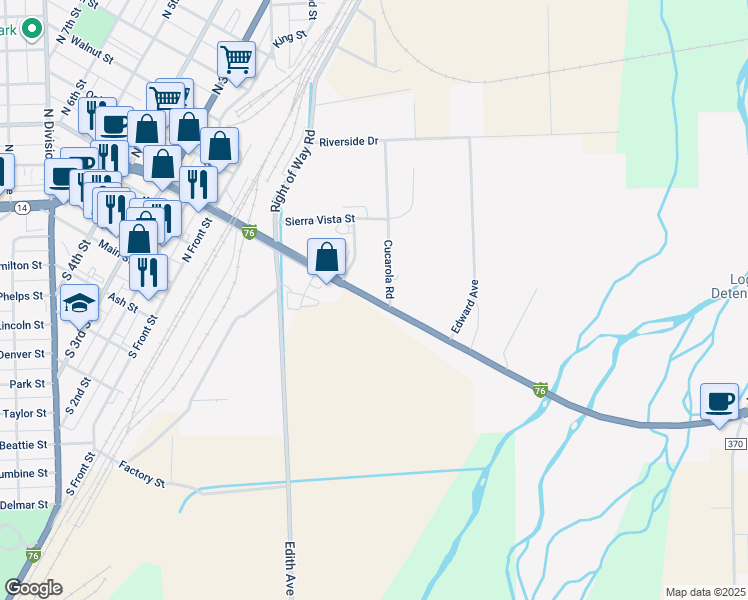 map of restaurants, bars, coffee shops, grocery stores, and more near 170 Cucarola Road in Sterling