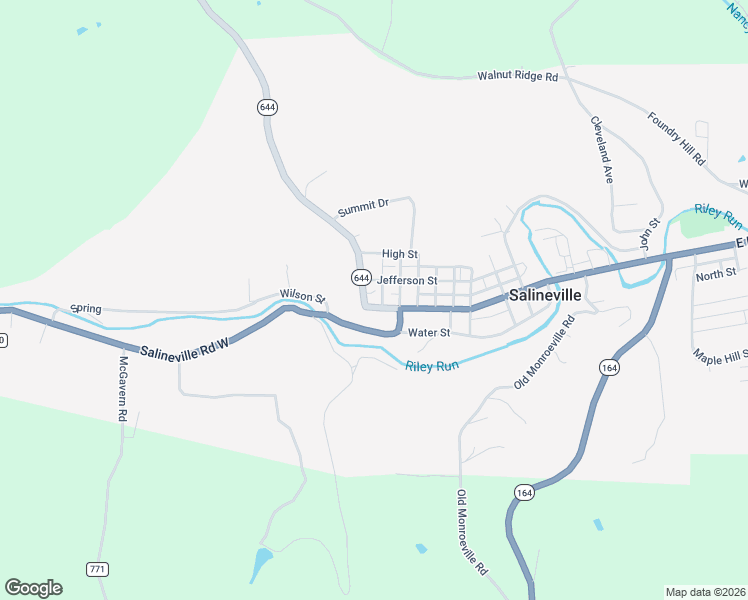 map of restaurants, bars, coffee shops, grocery stores, and more near 611 Jefferson Street in Salineville