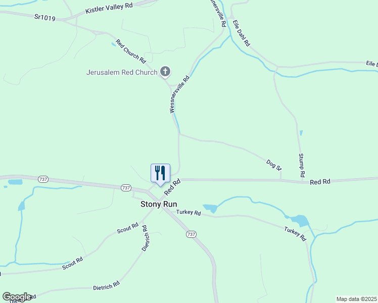 map of restaurants, bars, coffee shops, grocery stores, and more near 165 Wessnersville Road in Kempton