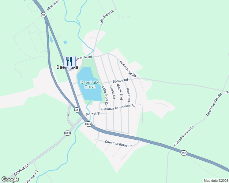 map of restaurants, bars, coffee shops, grocery stores, and more near 231 Laurel Road in Orwigsburg