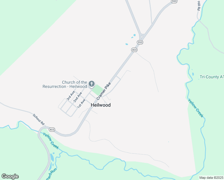 map of restaurants, bars, coffee shops, grocery stores, and more near 106 Staff Street in Heilwood