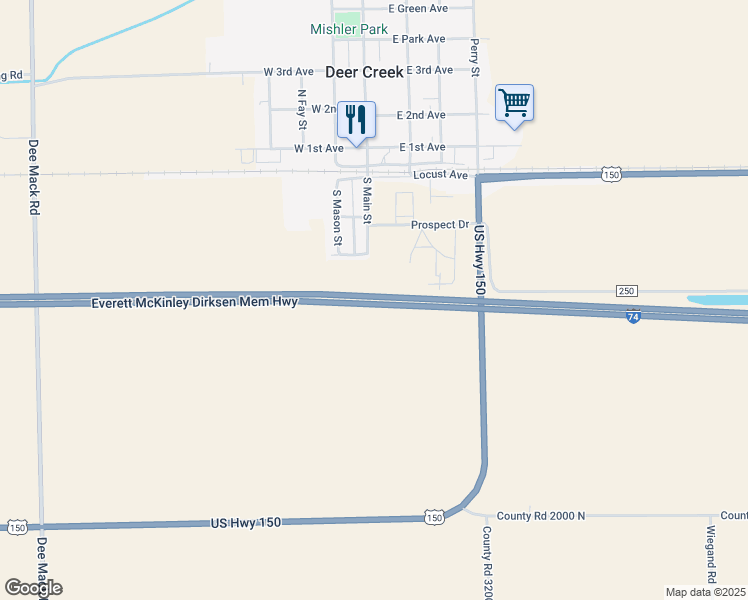 map of restaurants, bars, coffee shops, grocery stores, and more near in Deer Creek