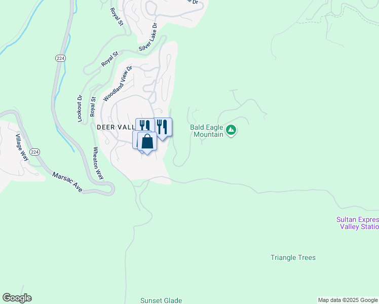 map of restaurants, bars, coffee shops, grocery stores, and more near 2250 Deer Valley Drive South in Park City