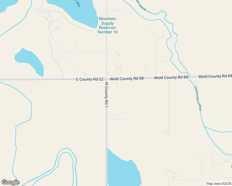 map of restaurants, bars, coffee shops, grocery stores, and more near 6046 County Road 88 in Severance