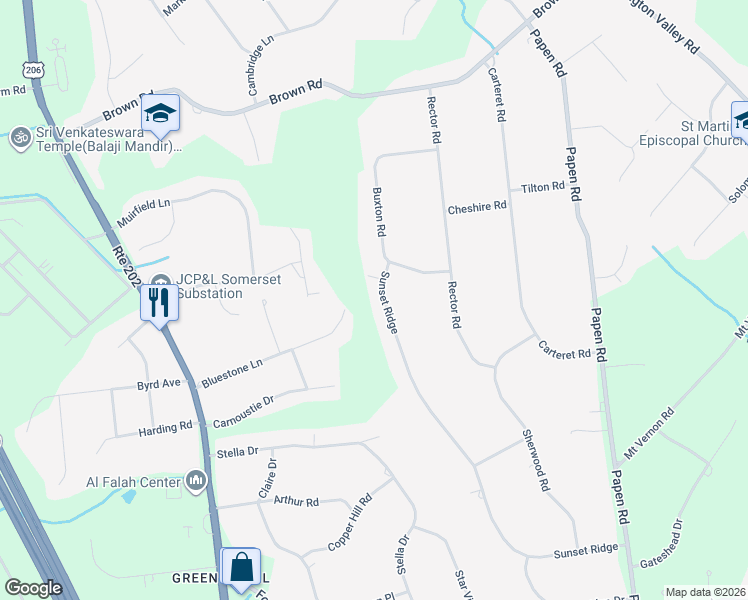 map of restaurants, bars, coffee shops, grocery stores, and more near 846 Sunset Ridge in Bridgewater