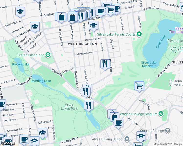map of restaurants, bars, coffee shops, grocery stores, and more near 771 Pelton Avenue in Staten Island