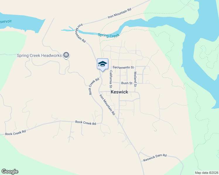 map of restaurants, bars, coffee shops, grocery stores, and more near 11516 California Street in Redding