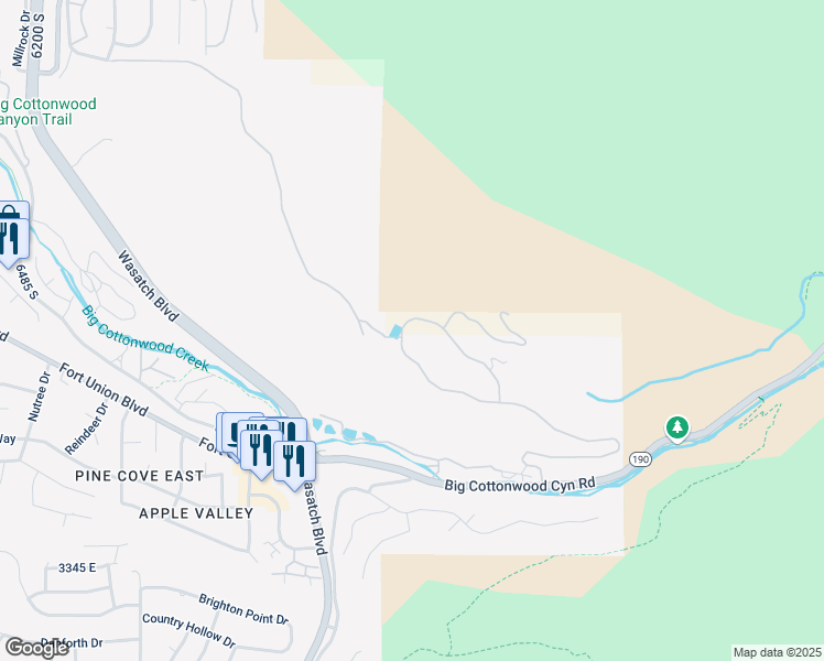 map of restaurants, bars, coffee shops, grocery stores, and more near 7054 City View Drive in Cottonwood Heights