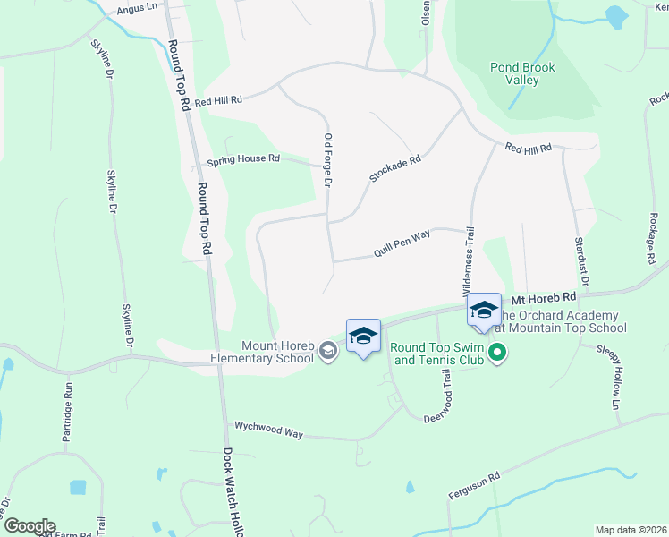 map of restaurants, bars, coffee shops, grocery stores, and more near 25 Old Forge Drive in Warren