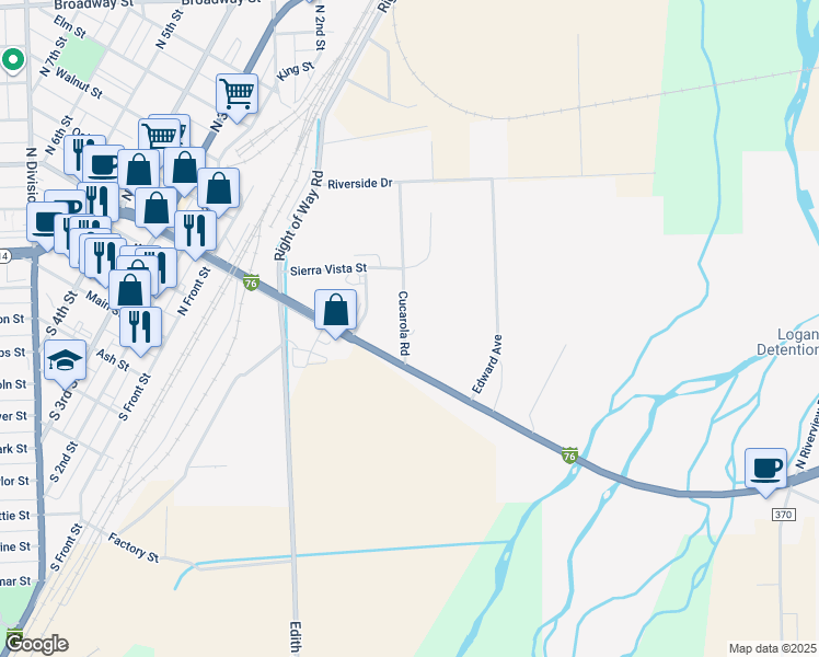 map of restaurants, bars, coffee shops, grocery stores, and more near 170 Cucarola Road in Sterling