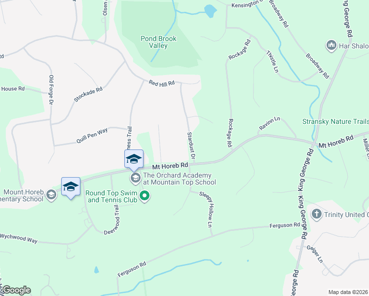 map of restaurants, bars, coffee shops, grocery stores, and more near 3 Stardust Drive in Warren