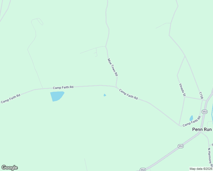 map of restaurants, bars, coffee shops, grocery stores, and more near 2019 Camp Faith Road in Penn Run