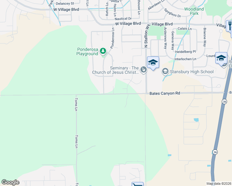 map of restaurants, bars, coffee shops, grocery stores, and more near 5212 Roma Lane in Stansbury Park