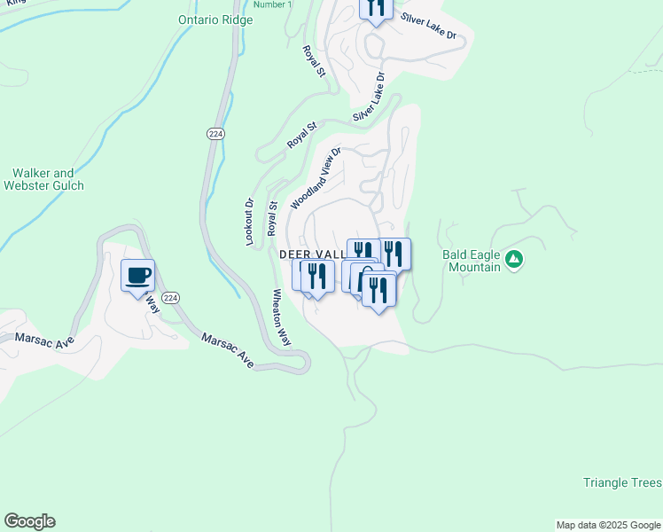 map of restaurants, bars, coffee shops, grocery stores, and more near in Park City