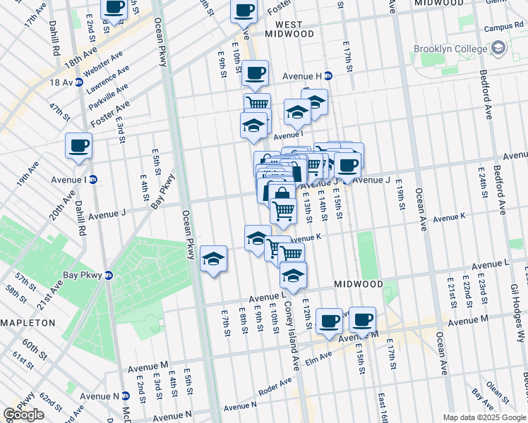 map of restaurants, bars, coffee shops, grocery stores, and more near in Brooklyn
