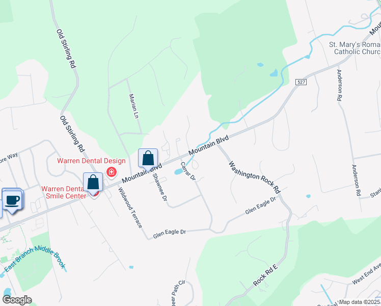 map of restaurants, bars, coffee shops, grocery stores, and more near 675 Mountain Blvd in Watchung