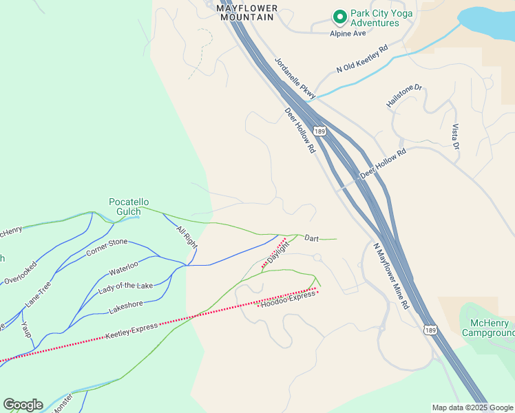 map of restaurants, bars, coffee shops, grocery stores, and more near 9602 North Blue Ledge Drive in Park City