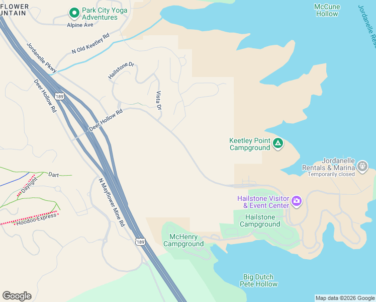 map of restaurants, bars, coffee shops, grocery stores, and more near Deer Hollow Road in Daniel