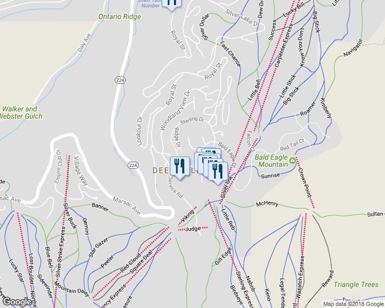 map of restaurants, bars, coffee shops, grocery stores, and more near 7850 Aster Lane in Kamas