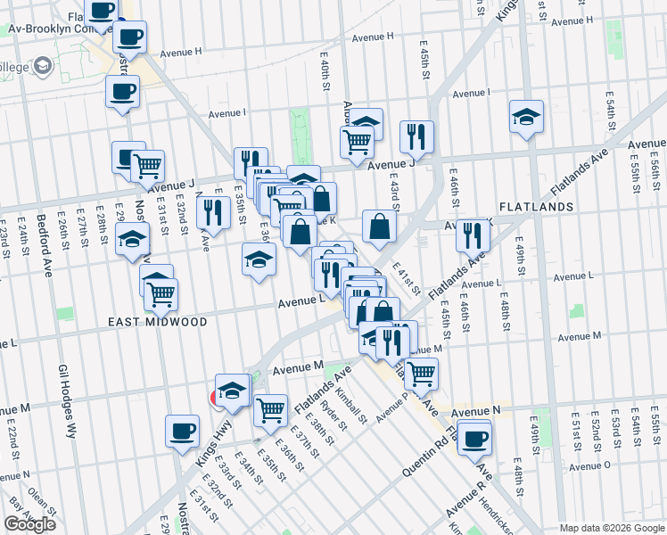 map of restaurants, bars, coffee shops, grocery stores, and more near 16 Hubbard Place in Brooklyn