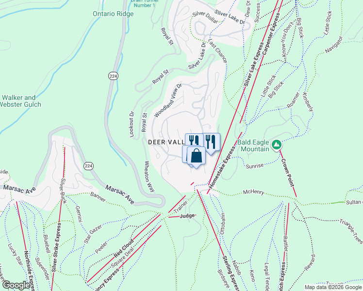 map of restaurants, bars, coffee shops, grocery stores, and more near 7850 Aster Lane in Kamas