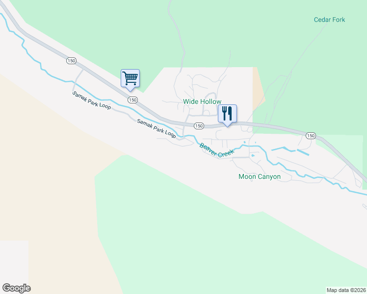 map of restaurants, bars, coffee shops, grocery stores, and more near 2186 Samak Park Loop in Kamas