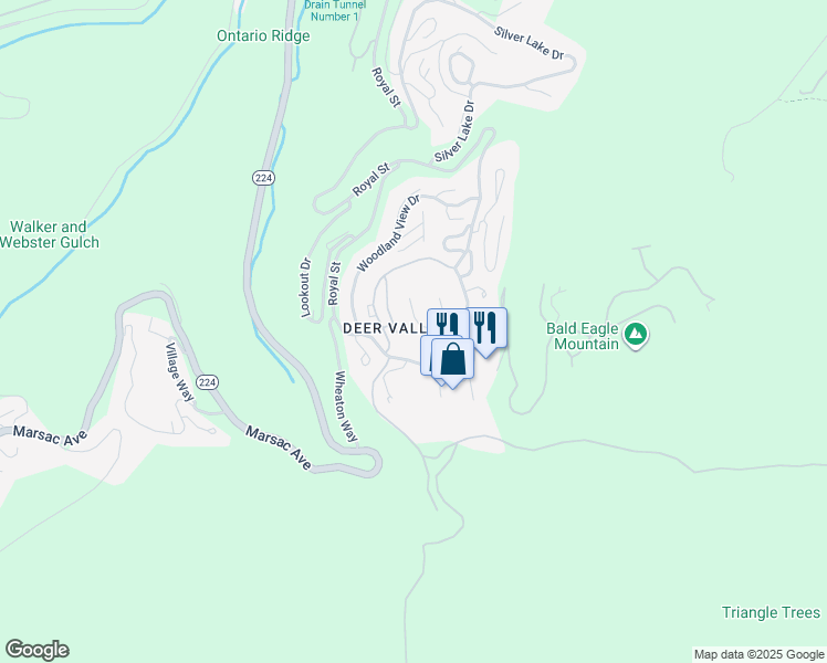 map of restaurants, bars, coffee shops, grocery stores, and more near 7846 Aster Ln in Park City