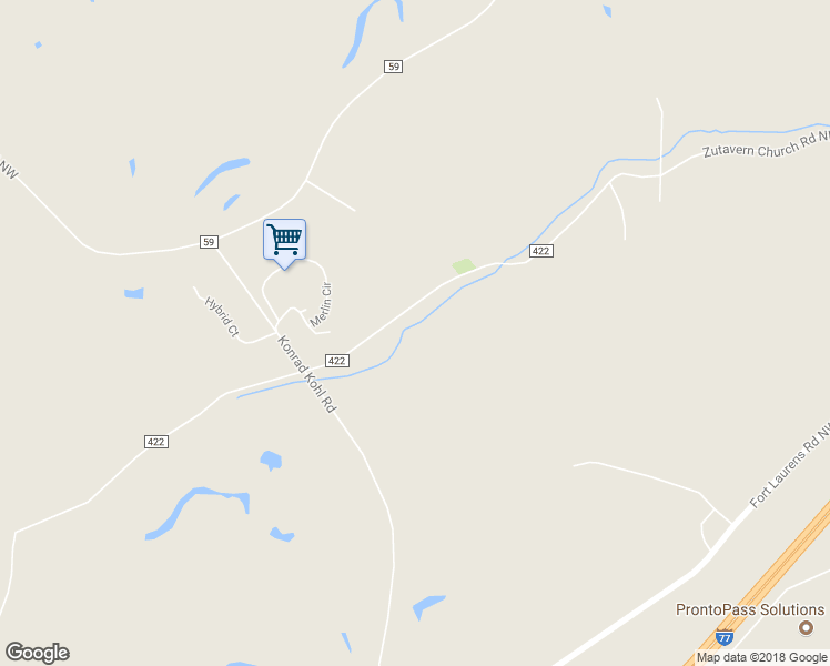 map of restaurants, bars, coffee shops, grocery stores, and more near 1791 Zutavern Church Road Northwest in Bolivar