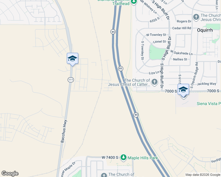 map of restaurants, bars, coffee shops, grocery stores, and more near Mountain View Corridor in West Jordan