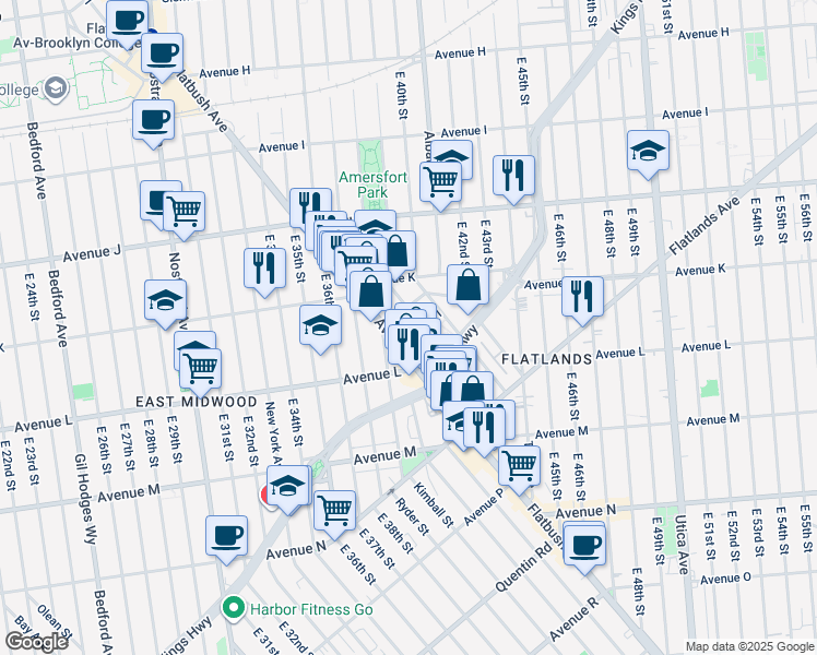 map of restaurants, bars, coffee shops, grocery stores, and more near 16 Hubbard Place in Brooklyn