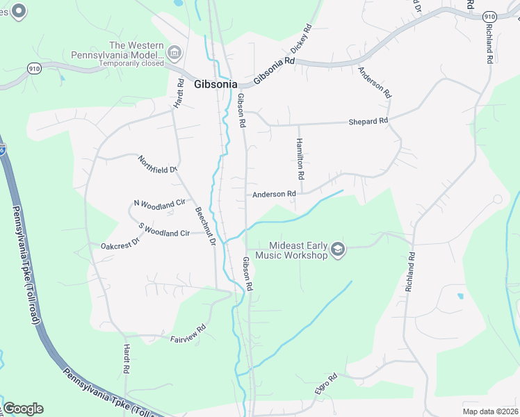 map of restaurants, bars, coffee shops, grocery stores, and more near 3804 Anderson Road in Gibsonia