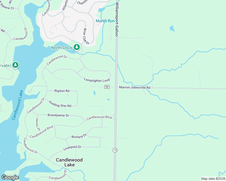 map of restaurants, bars, coffee shops, grocery stores, and more near 7388 Ohio 19 in Mount Gilead