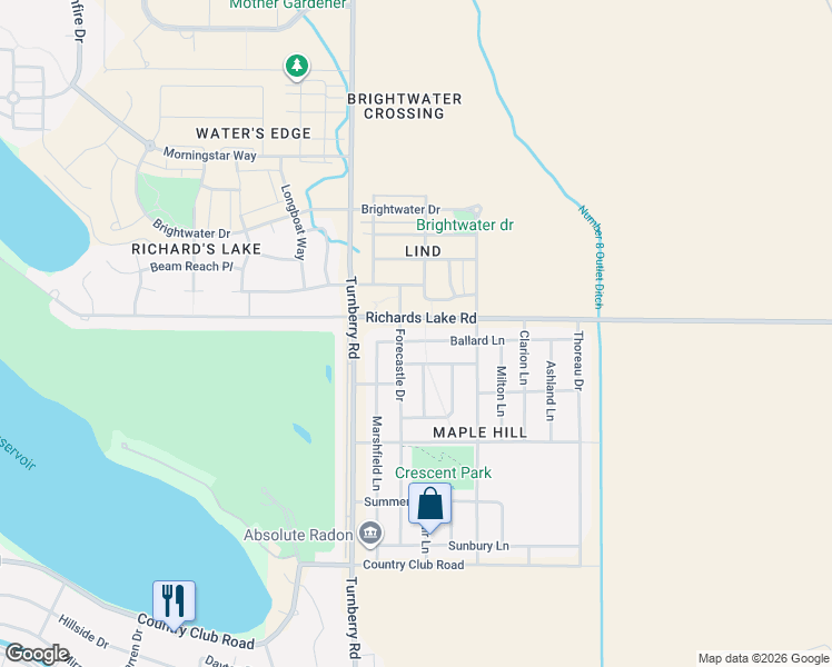map of restaurants, bars, coffee shops, grocery stores, and more near 2220 Ballard Lane in Fort Collins