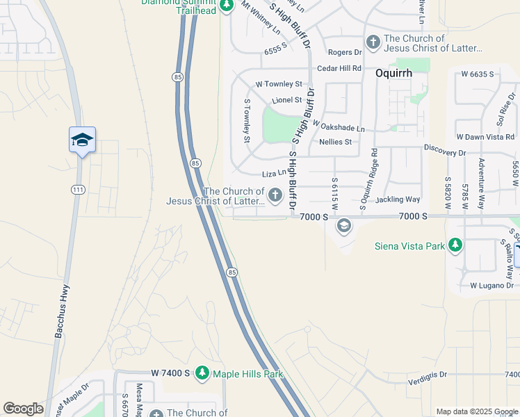 map of restaurants, bars, coffee shops, grocery stores, and more near 6301 Passenger Lane in West Jordan