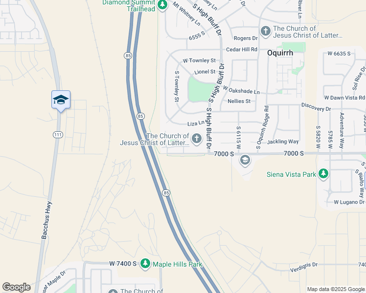 map of restaurants, bars, coffee shops, grocery stores, and more near 6301 Passenger Lane in West Jordan