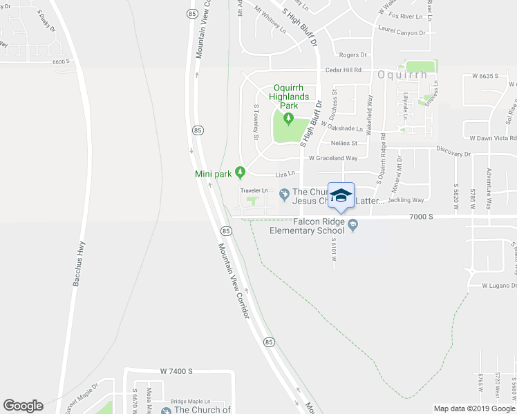 map of restaurants, bars, coffee shops, grocery stores, and more near 6356 Passenger Lane in West Jordan