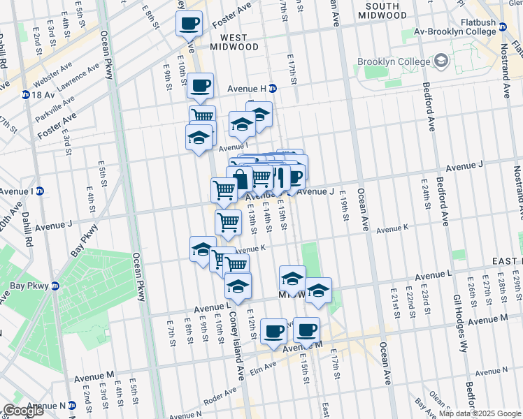 map of restaurants, bars, coffee shops, grocery stores, and more near in Brooklyn