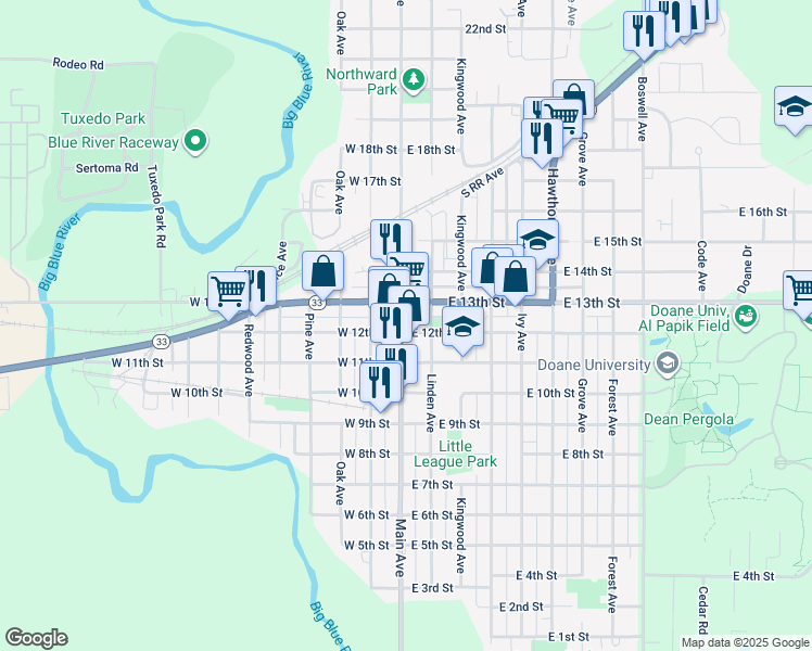 map of restaurants, bars, coffee shops, grocery stores, and more near in Crete