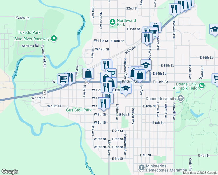 map of restaurants, bars, coffee shops, grocery stores, and more near in Crete
