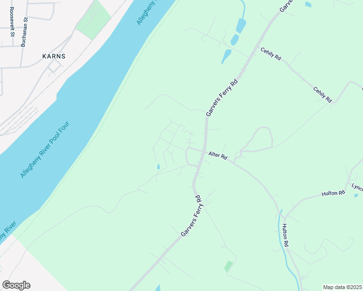 map of restaurants, bars, coffee shops, grocery stores, and more near 411 Krisview Drive in New Kensington