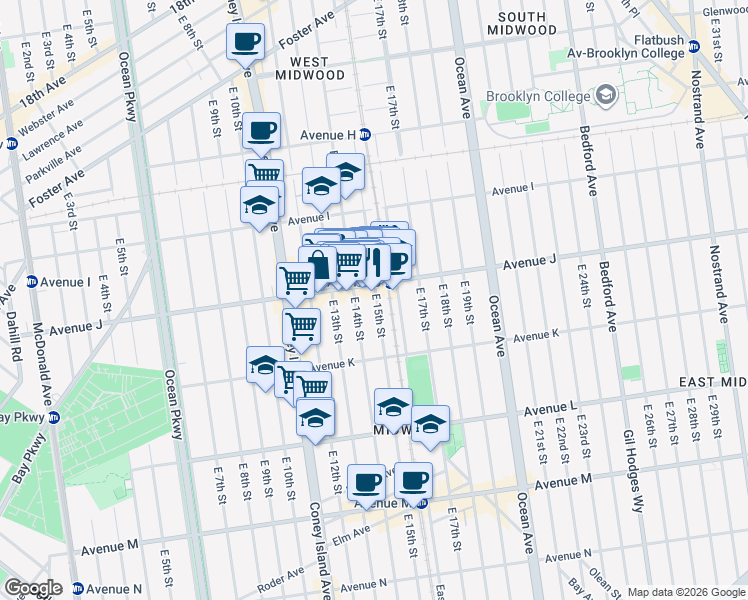 map of restaurants, bars, coffee shops, grocery stores, and more near in Brooklyn