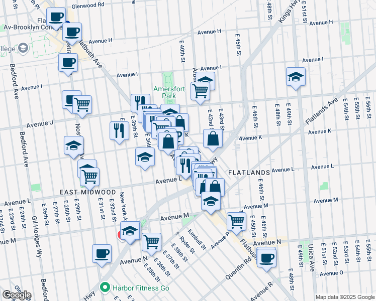 map of restaurants, bars, coffee shops, grocery stores, and more near 16 Hubbard Place in Brooklyn