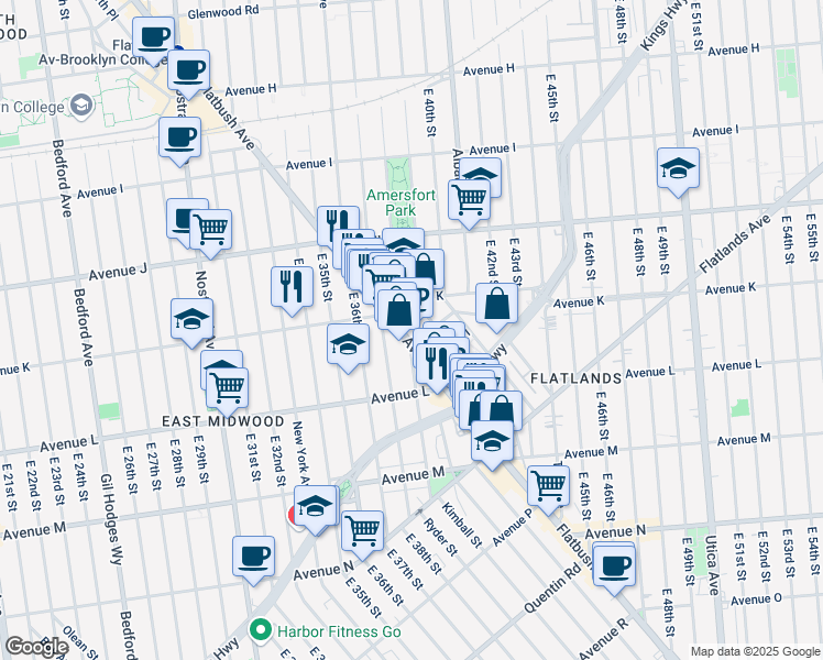 map of restaurants, bars, coffee shops, grocery stores, and more near 16 Hubbard Place in Brooklyn
