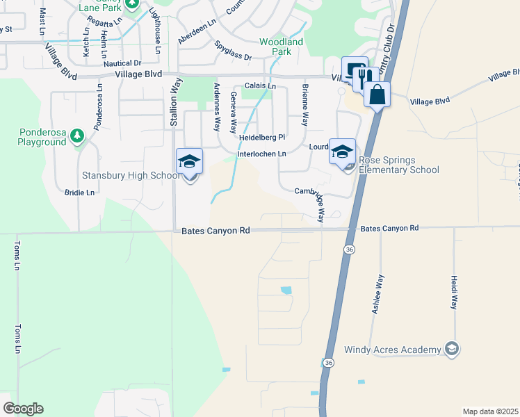 map of restaurants, bars, coffee shops, grocery stores, and more near 235 East Ventura Boulevard in Stansbury Park