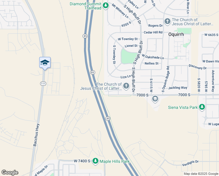 map of restaurants, bars, coffee shops, grocery stores, and more near 6953 Traveler Lane in West Jordan
