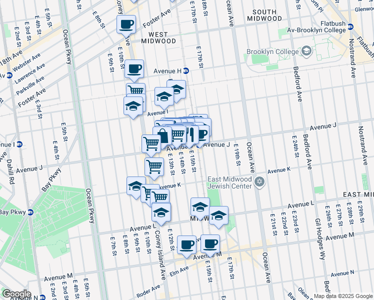 map of restaurants, bars, coffee shops, grocery stores, and more near in Brooklyn